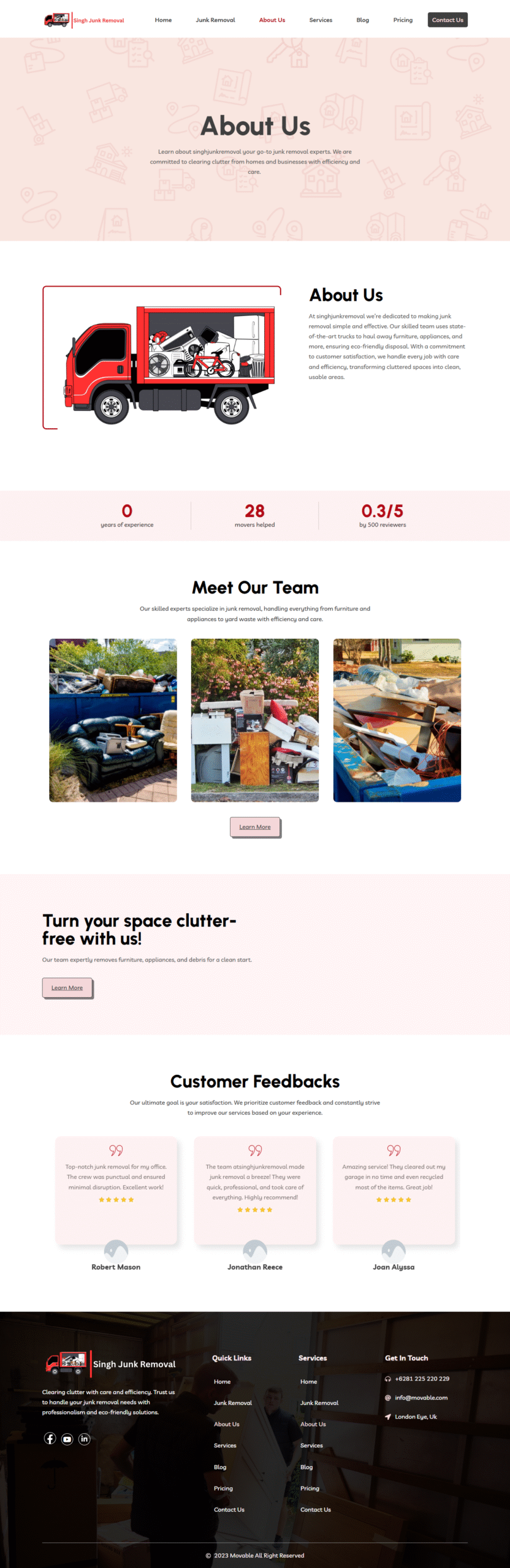 Junk Removal website screenshot 3